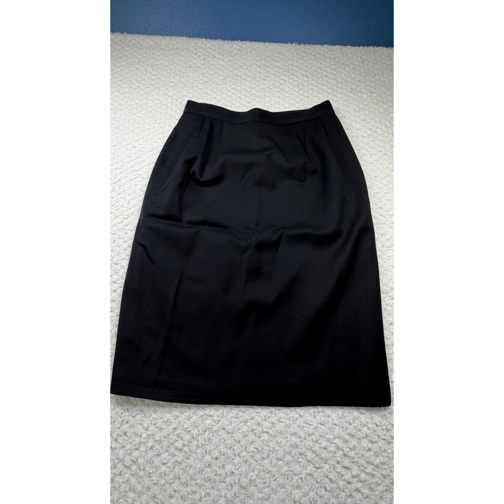 VTG Harve Benard 100% Wool Pencil Straight Skirt Sz 4 Black Poland